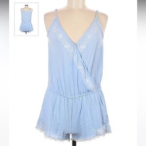 SURF GYPSY | Light Blue Beach Coverup Romper Size Small